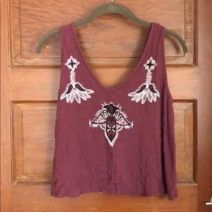 Flowy crop top- Burgundy